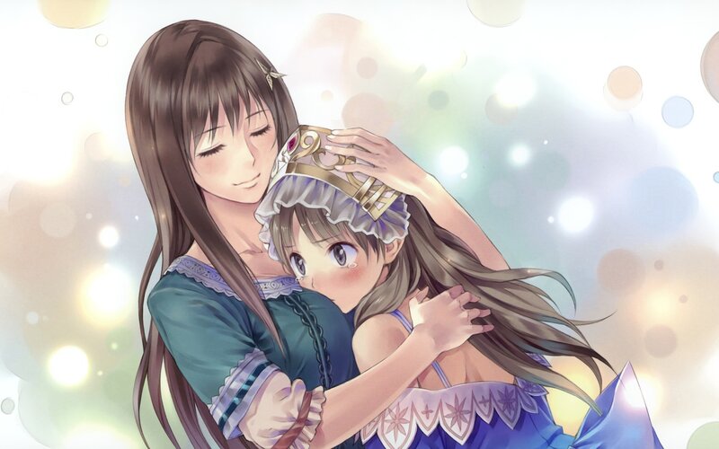 woman hugging young girl