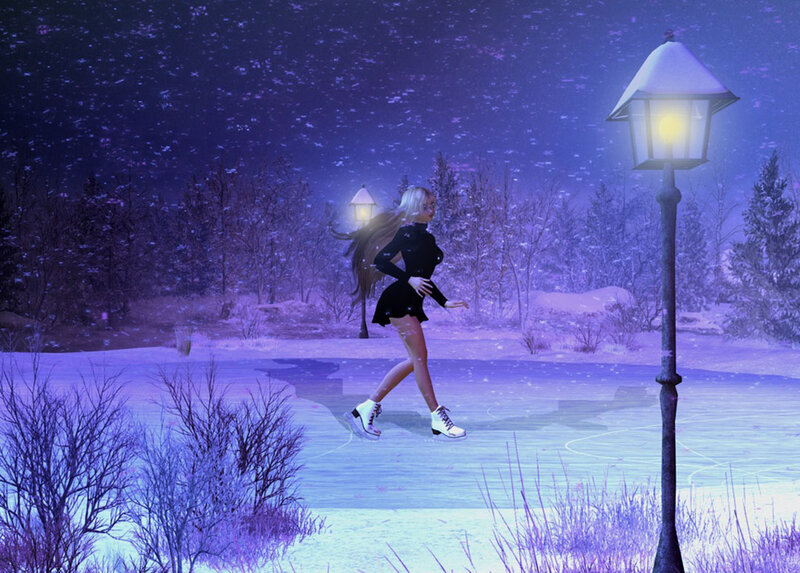 Woman Ice Skating — Purple