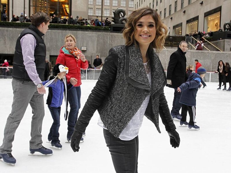 Woman Ice Skating — White