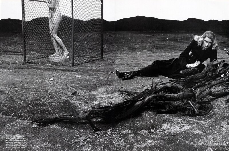 woman in a barren landscape