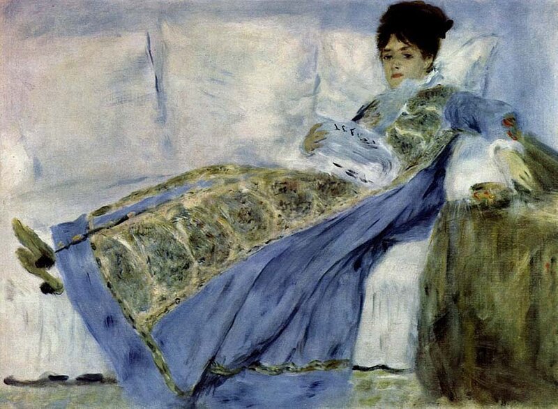 Woman in a Blue Dress Reading