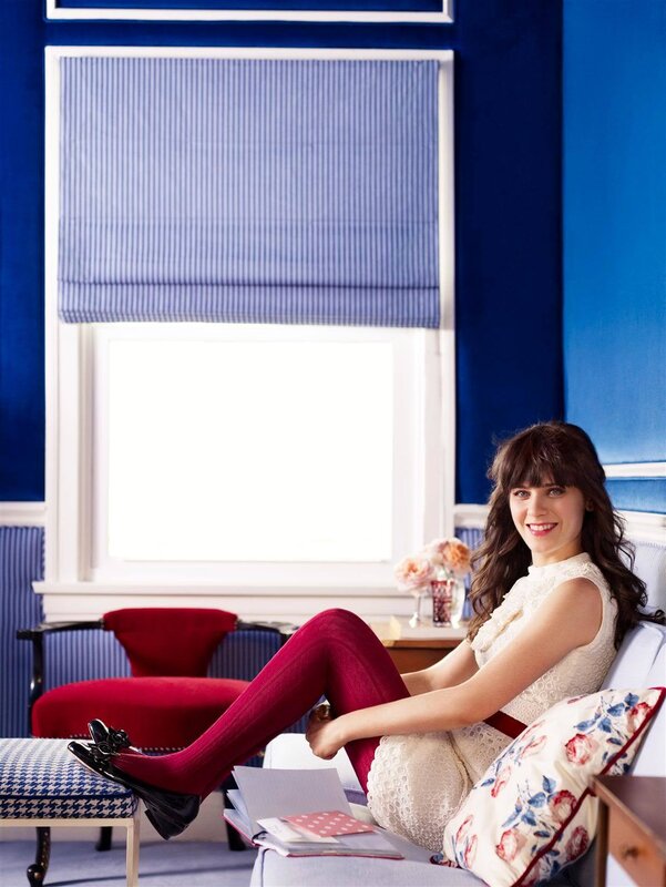 Woman in a blue room