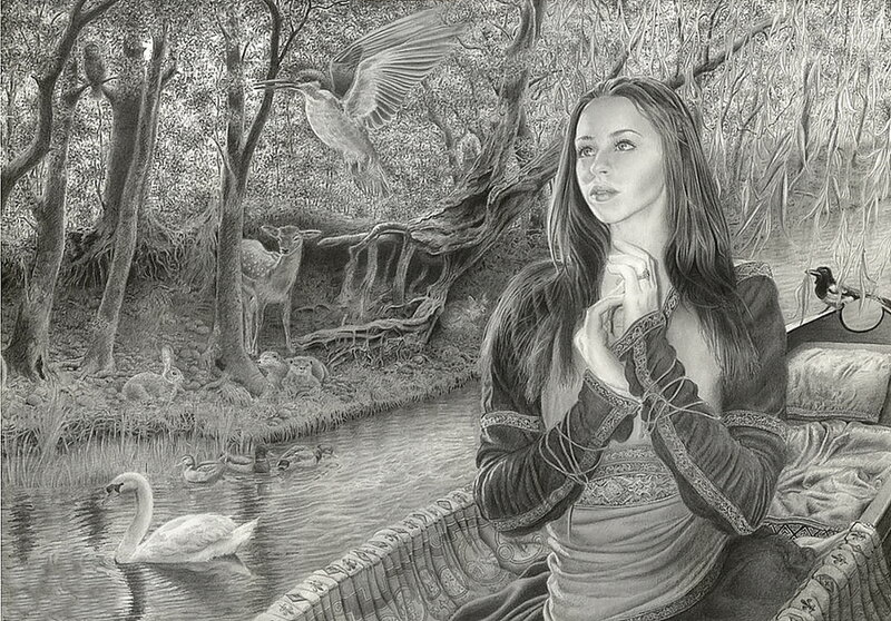 Woman in a Boat — Black, Serene, Morning