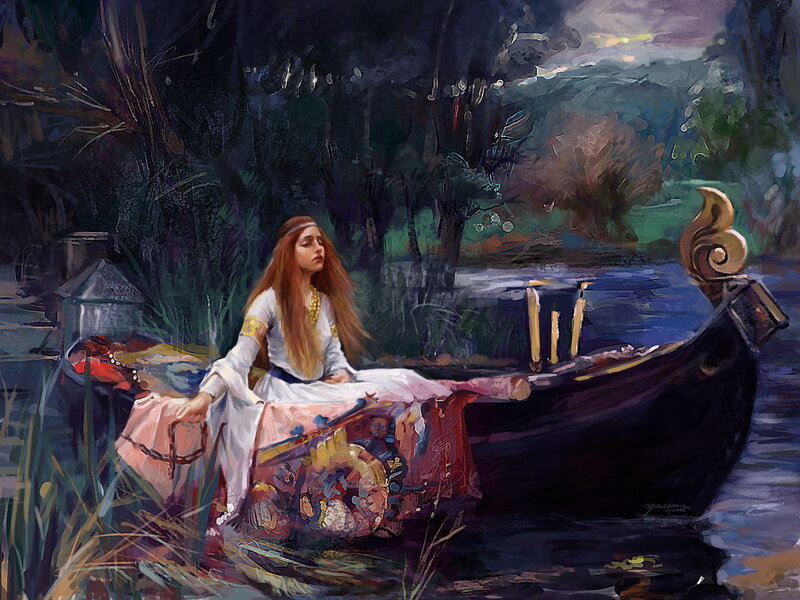 Woman in a Boat — Dark Blue