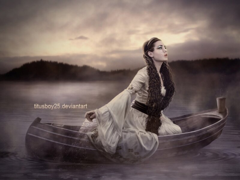 Woman in a Boat — Gray