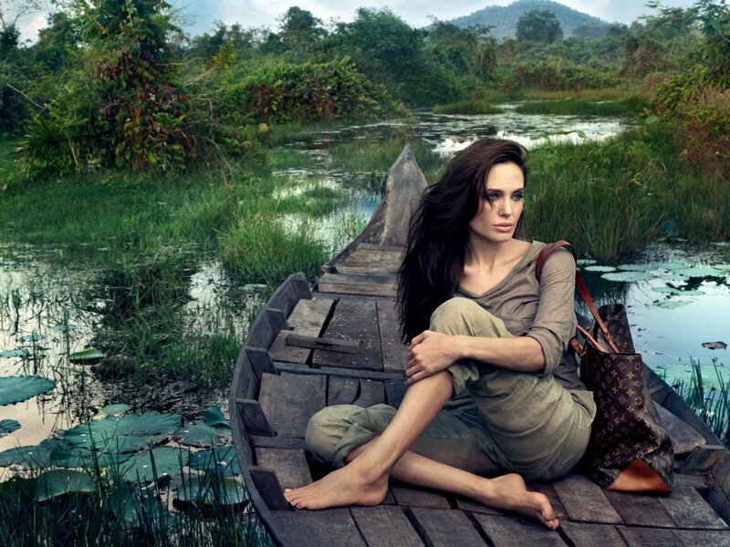 Woman in a boat on a river