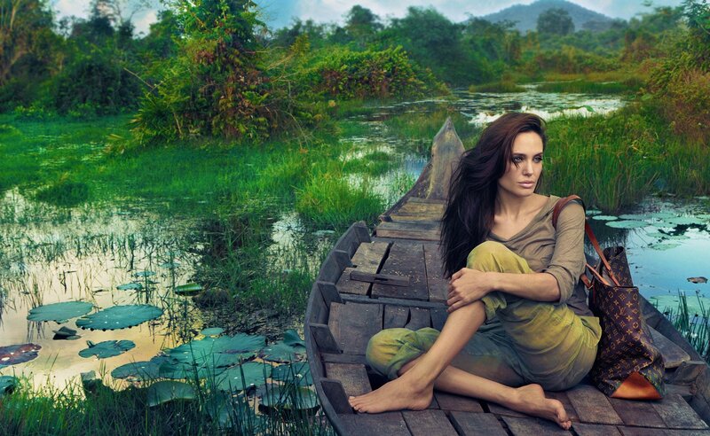 Woman in a boat on a river