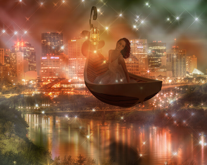 Woman in a Boat — Orange