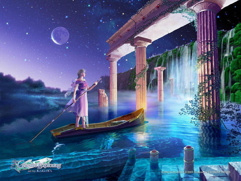 Woman in a Boat — Purple