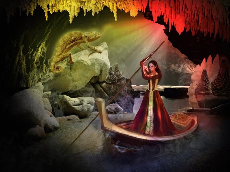 Woman in a Boat — Red
