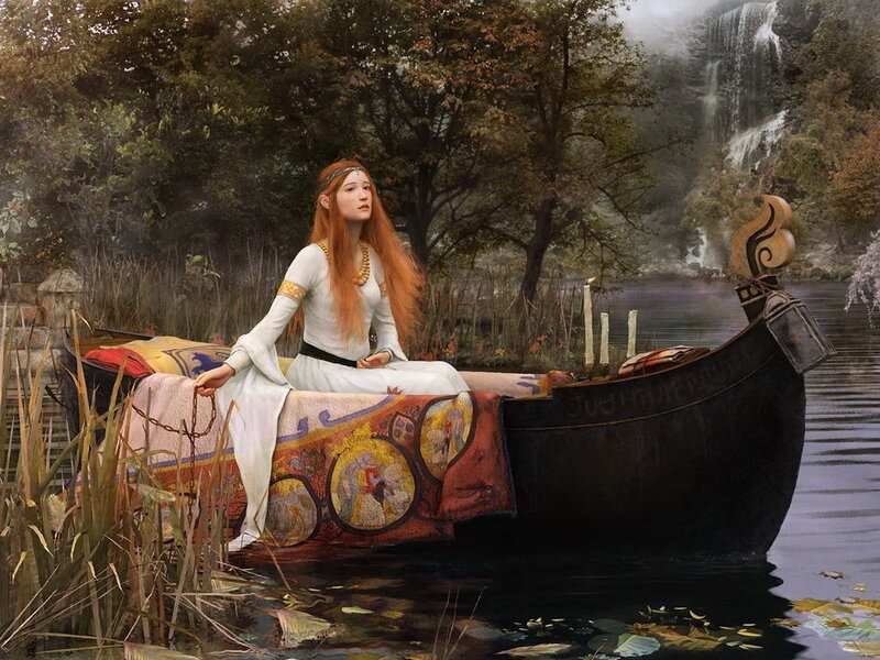 Woman in a Boat — White, Serene