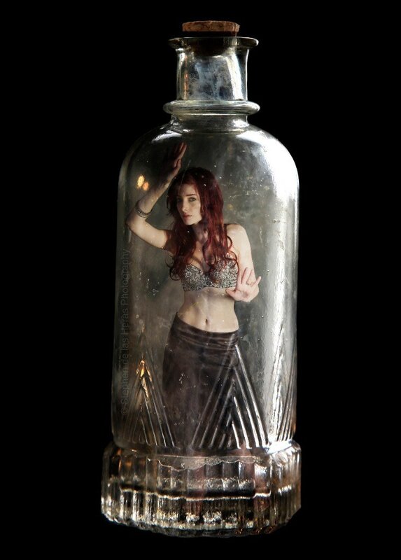 woman in a bottle