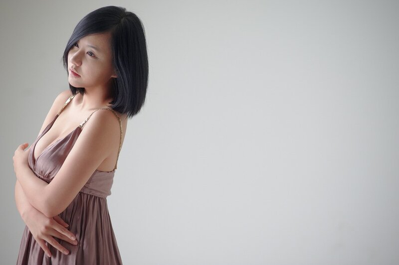 woman in a brown dress