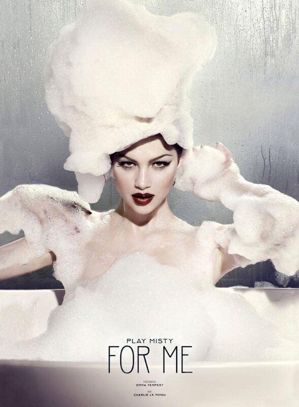 Woman in a bubble bath