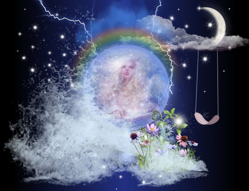 Woman in a Bubble — Blue