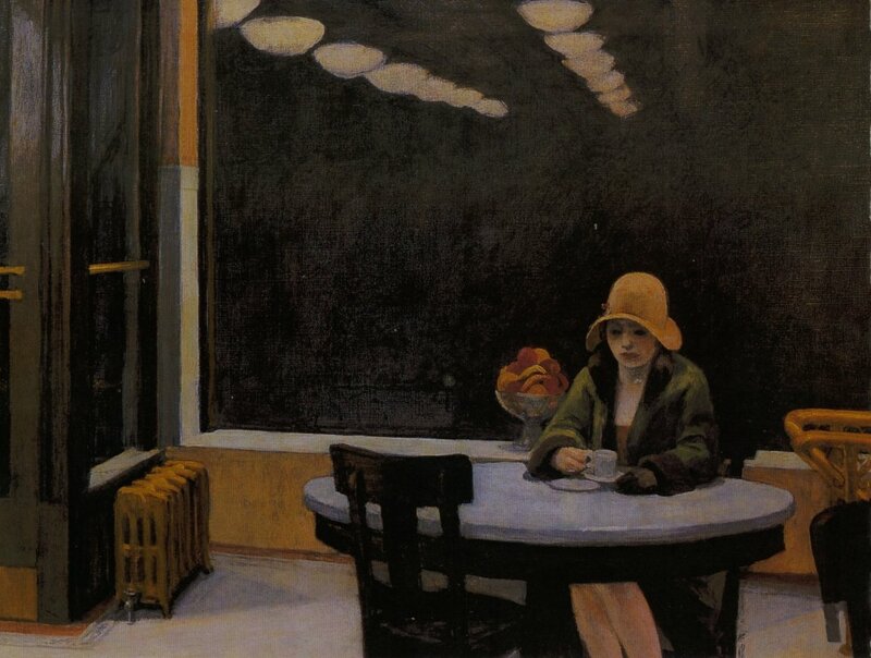 Woman in a Cafe at Night
