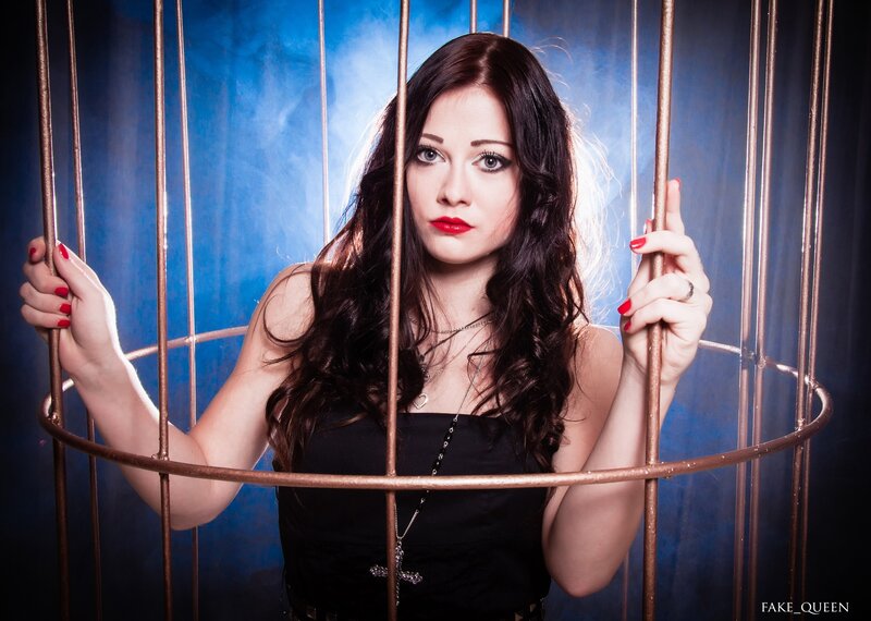 woman in a cage