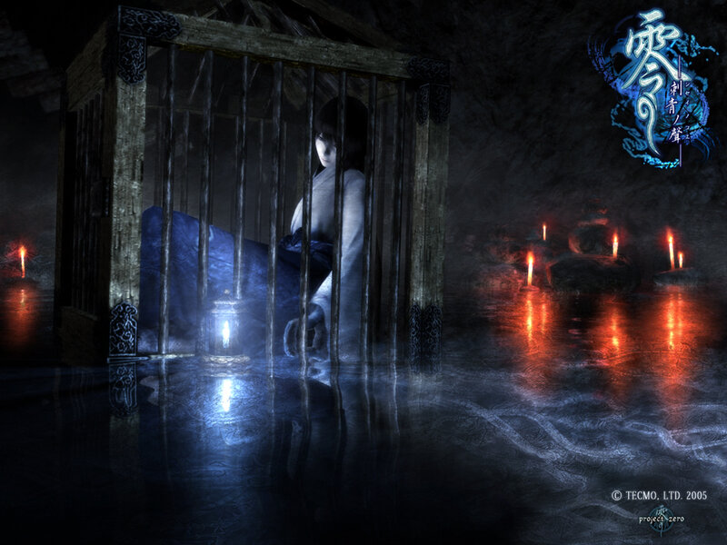 Woman in a cage by water