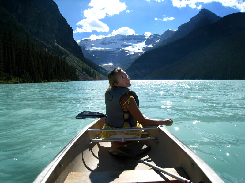 Woman in a Canoe — Blue