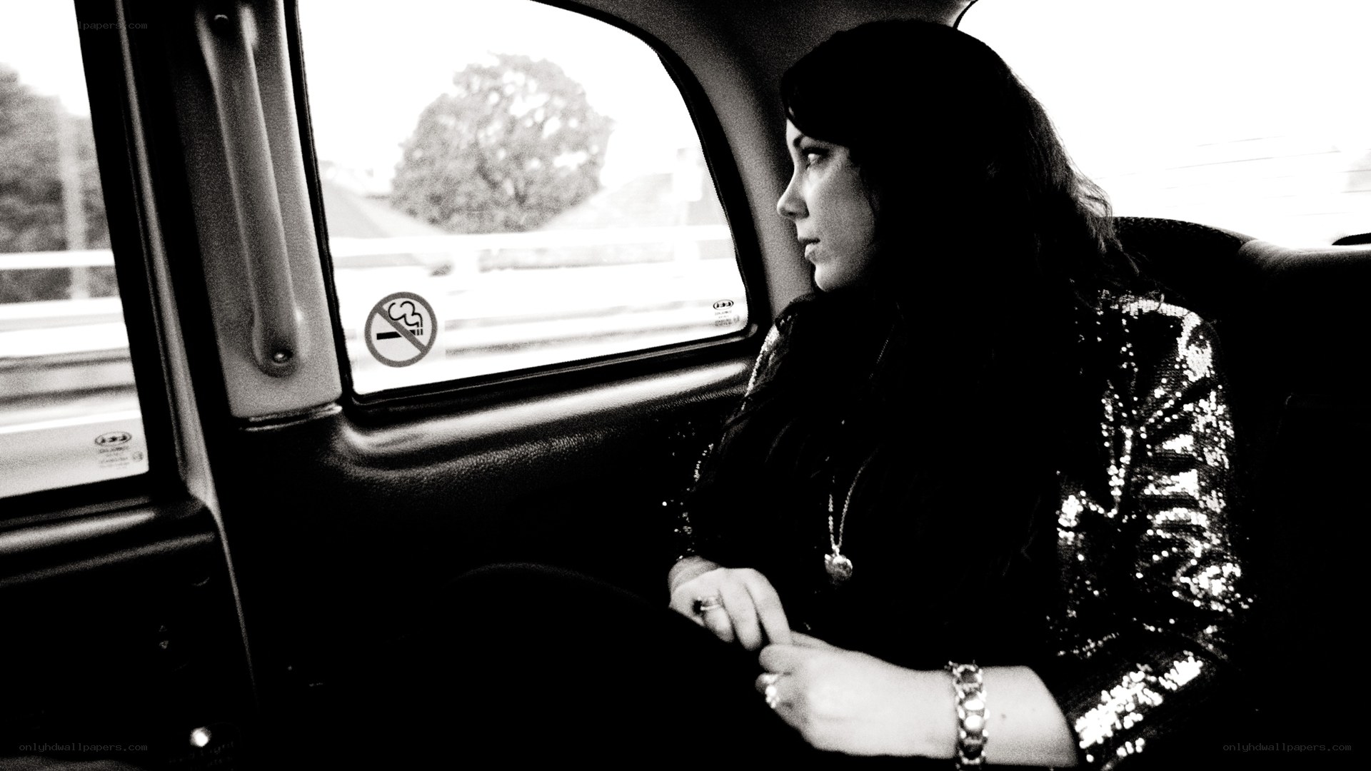 woman in a car
