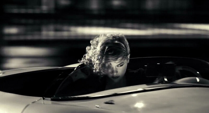 woman in a car at night