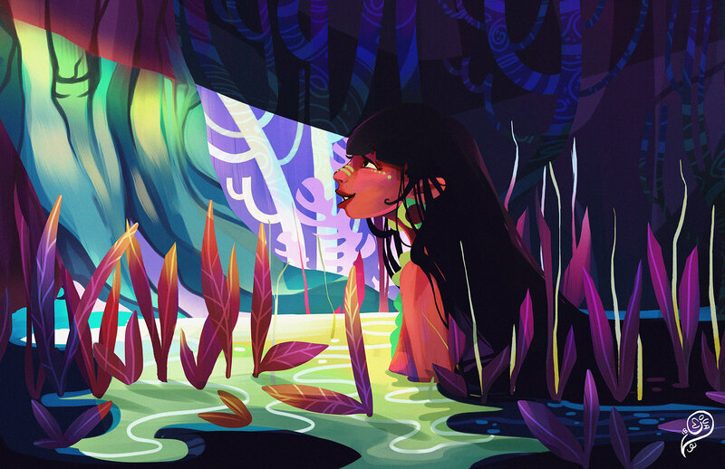 Woman in a Cave — Purple