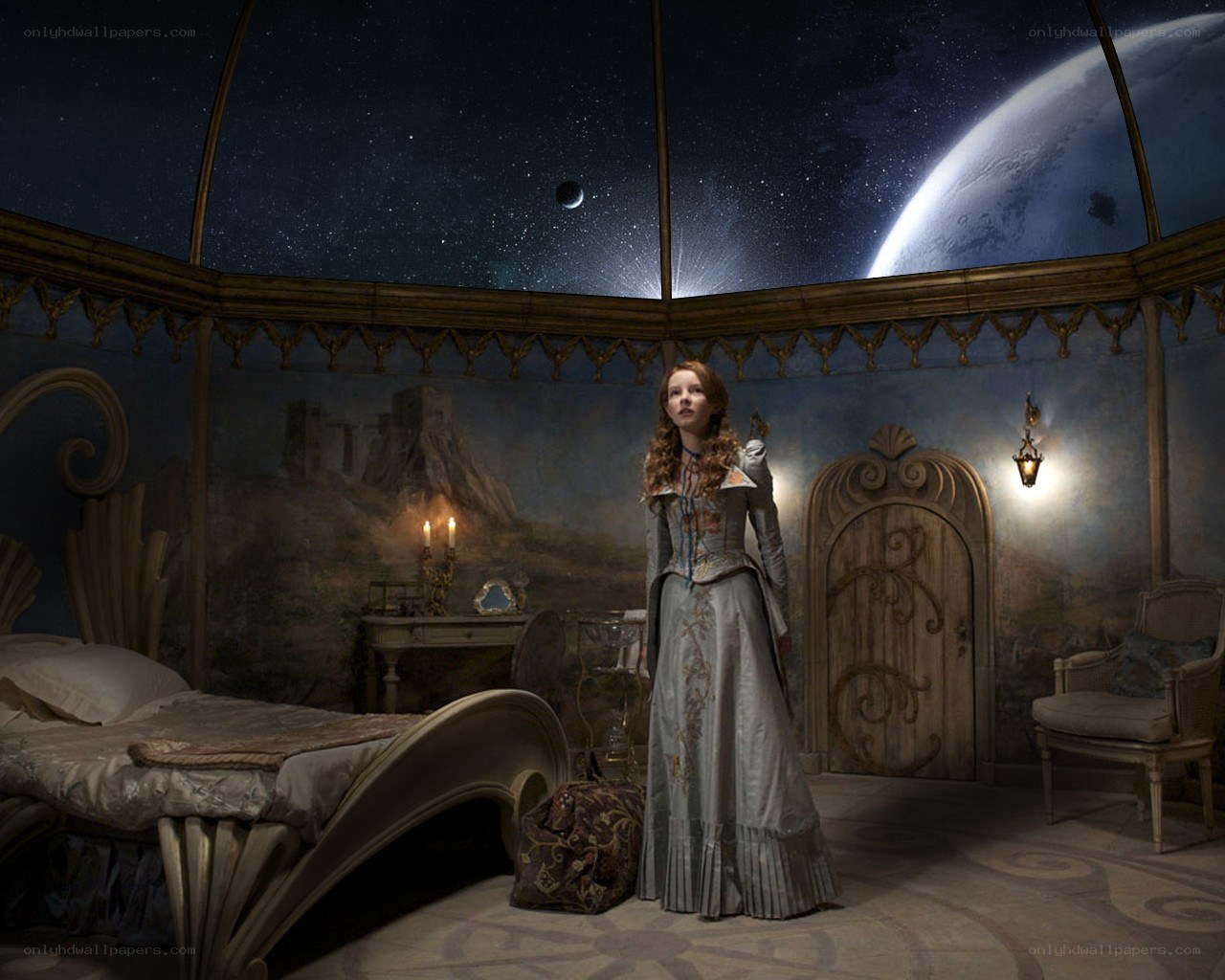 woman in a celestial room