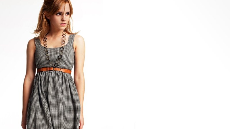 woman in a checkered dress