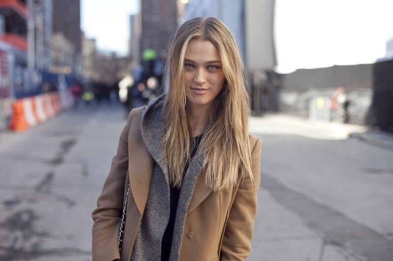 woman in a city street