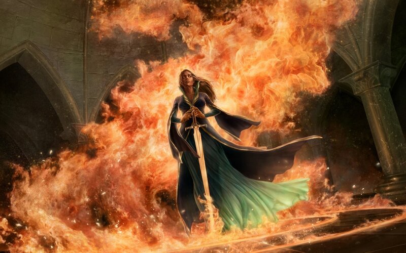 Woman in a Cloak with Sword