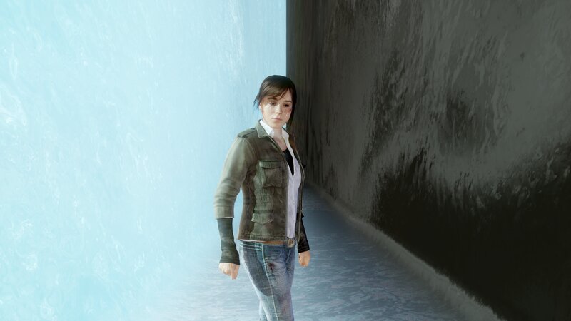Woman in a Corridor — Blue