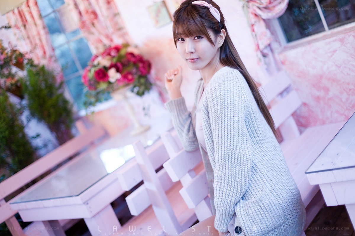 woman in a cozy cafe