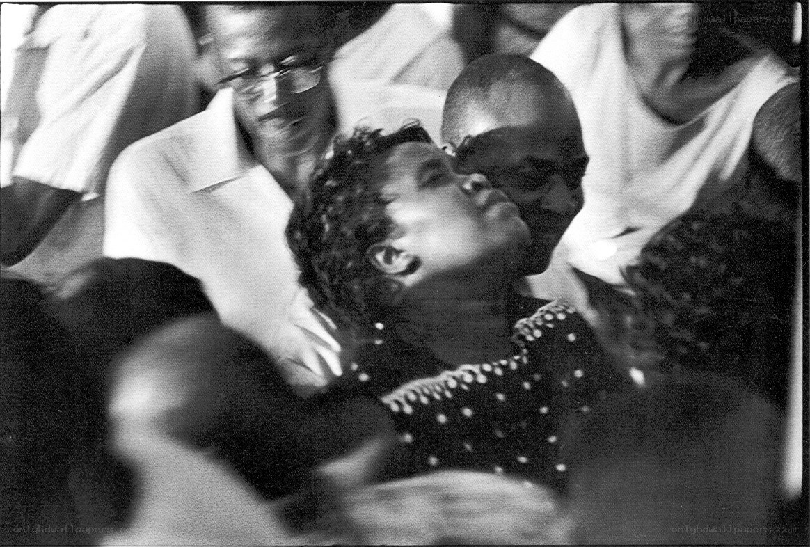 woman in a crowd