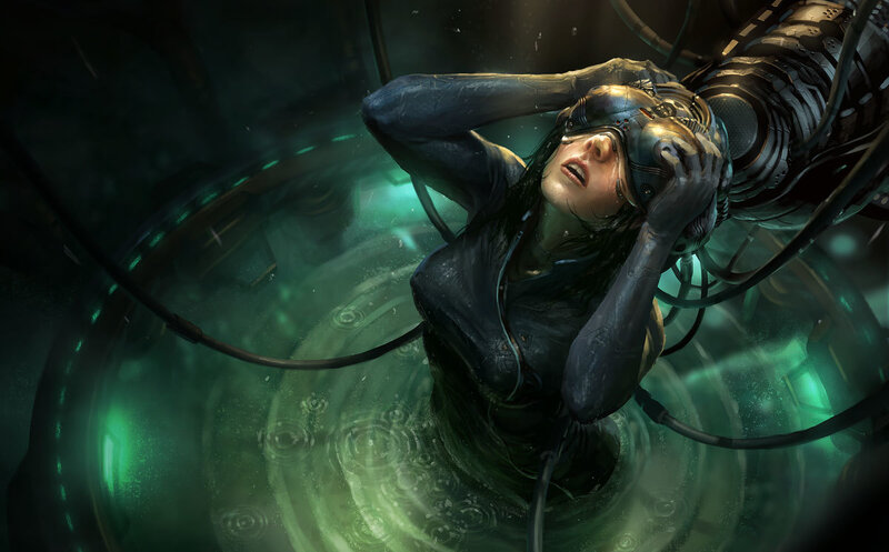 woman in a cybernetic tank