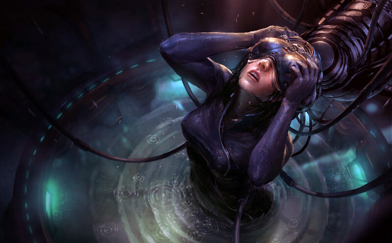 woman in a cybernetic tank