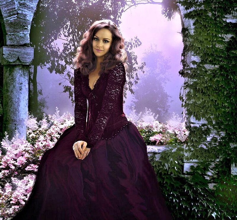 Woman in a Dark Dress — Purple, Dramatic