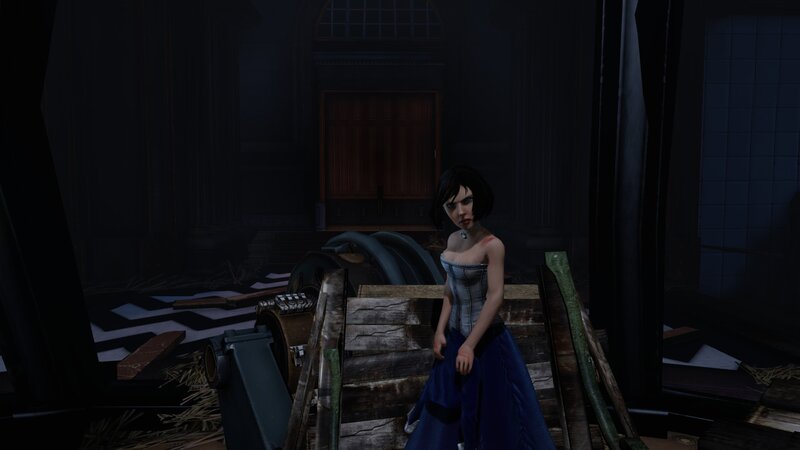 woman in a dark room