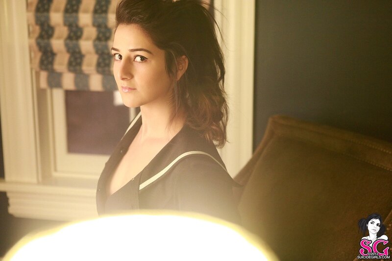 woman in a dark room