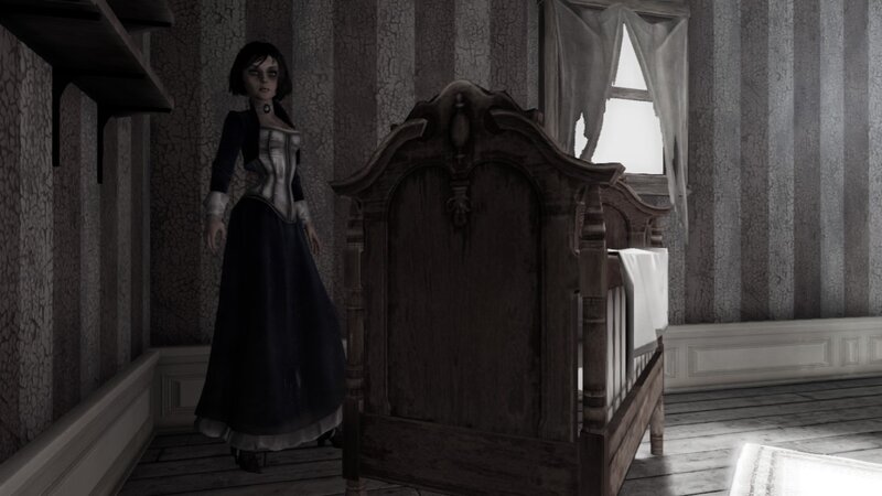 woman in a dark room