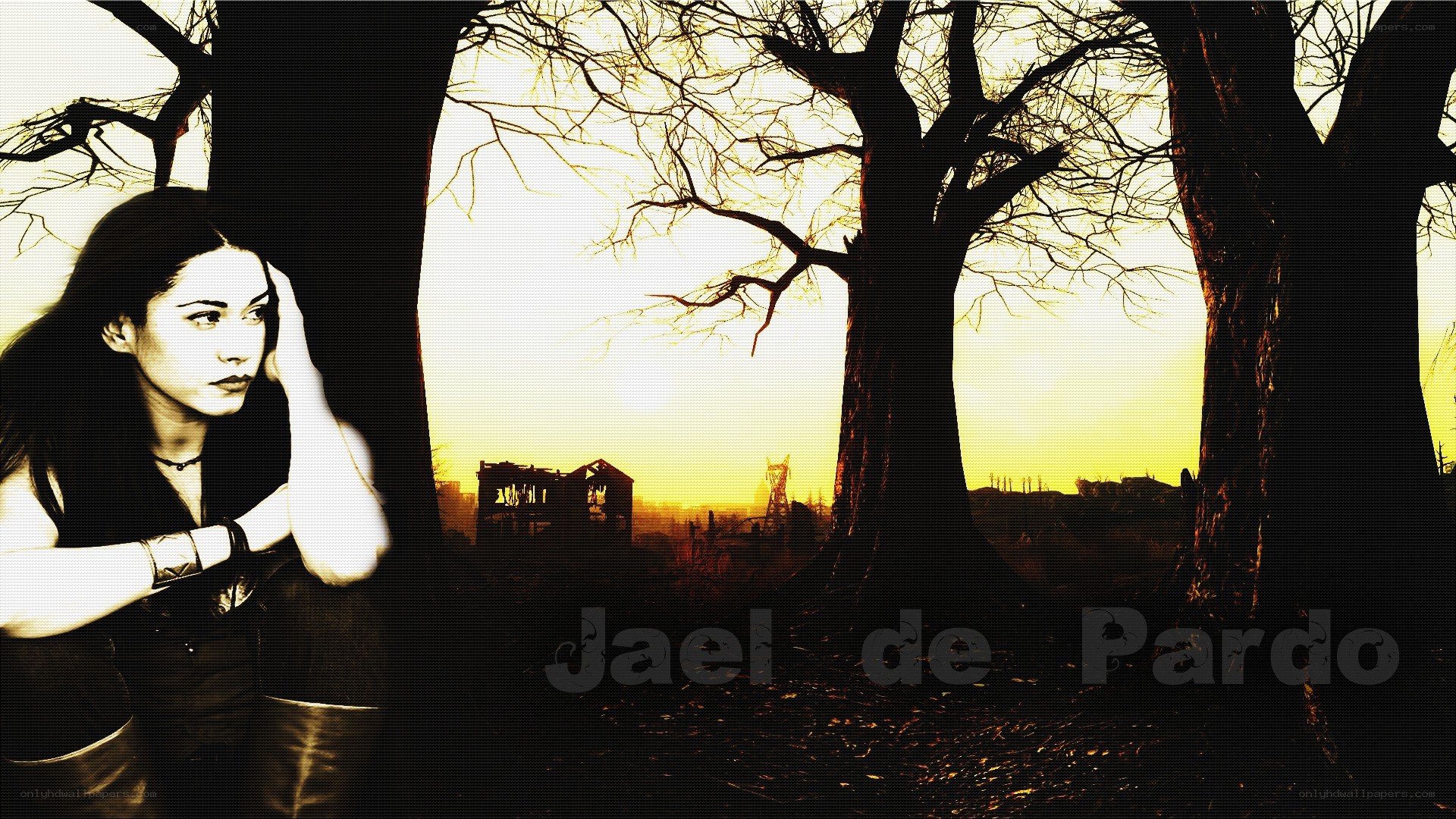 woman in a desolate landscape