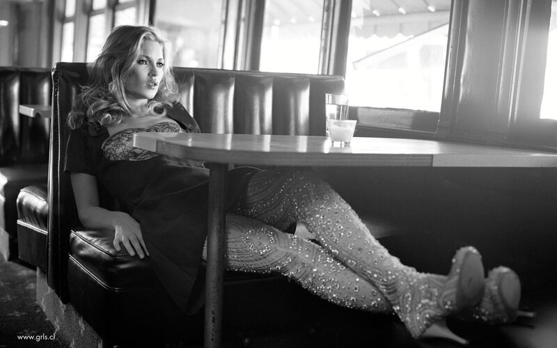 woman in a diner booth