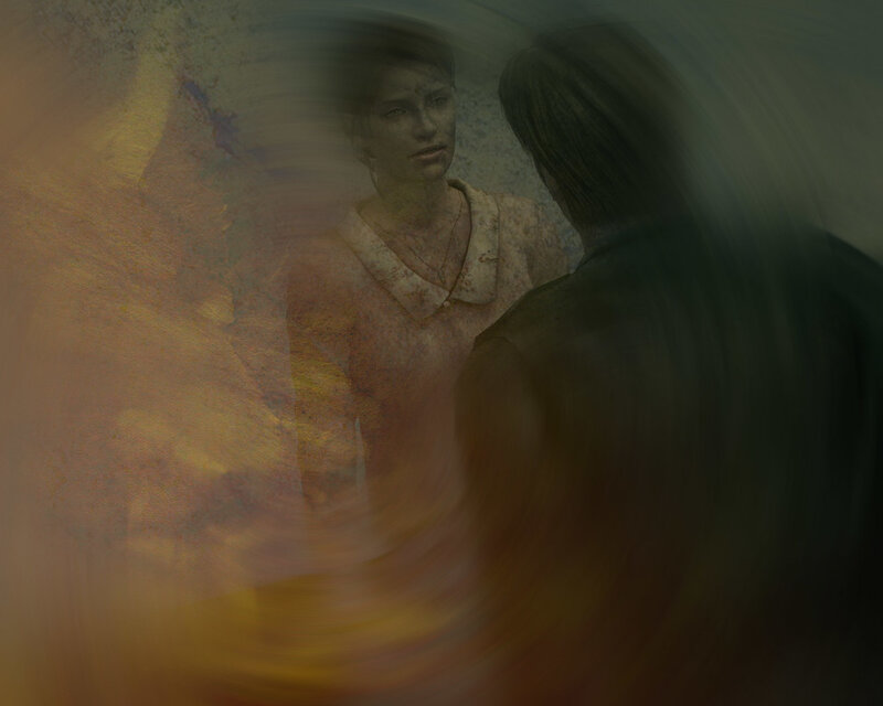 woman in a distorted mirror