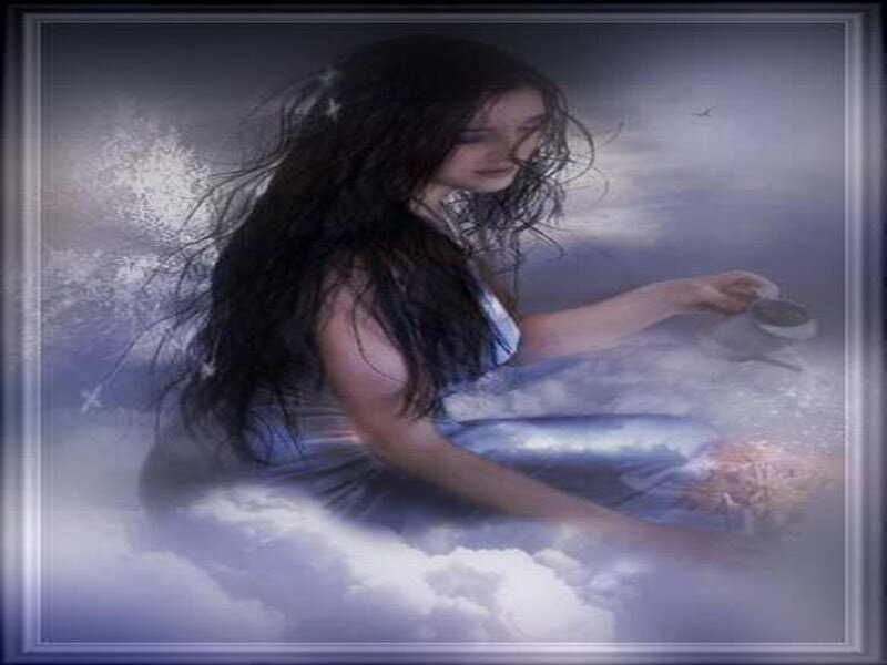 woman in a dreamy cloud