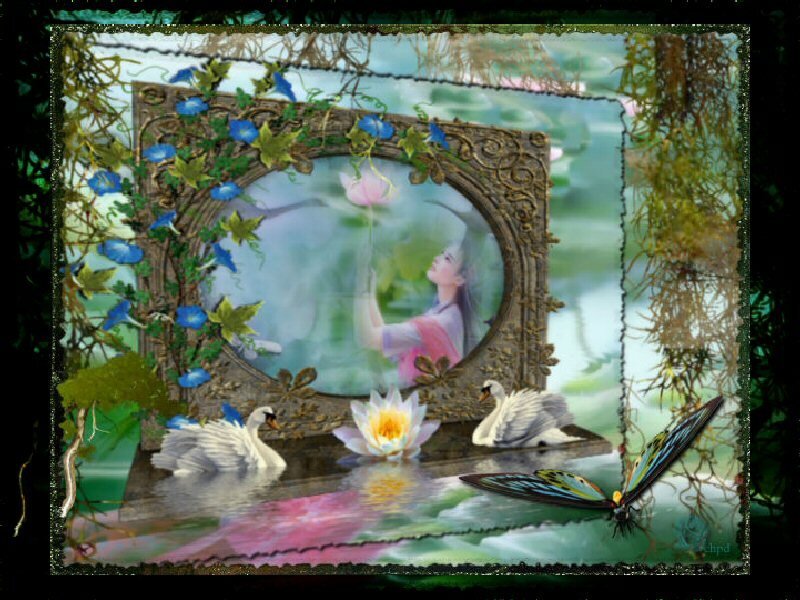 woman in a dreamy garden