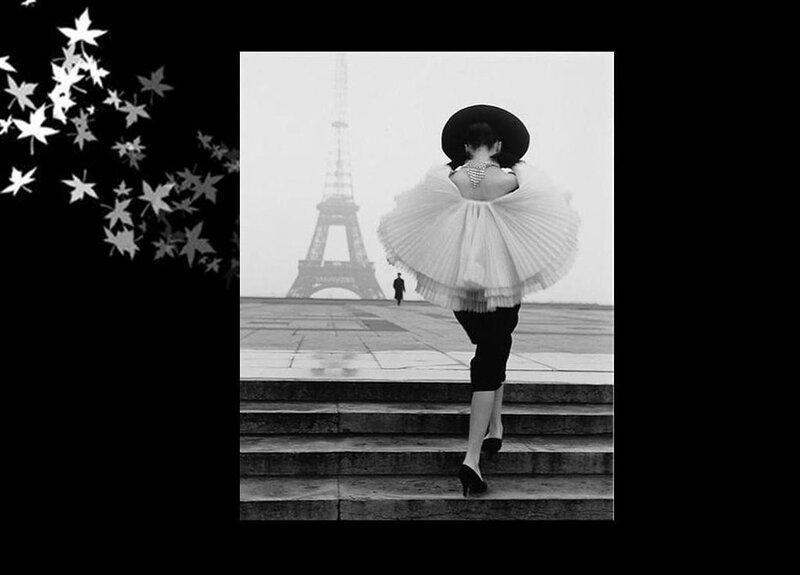 Woman in a Dress — Black, Dramatic, Photograph, Eiffel Tower