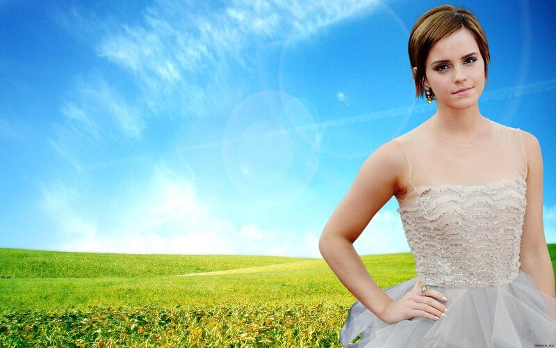 Woman in a Dress — Blue, Serene, Afternoon, Photograph