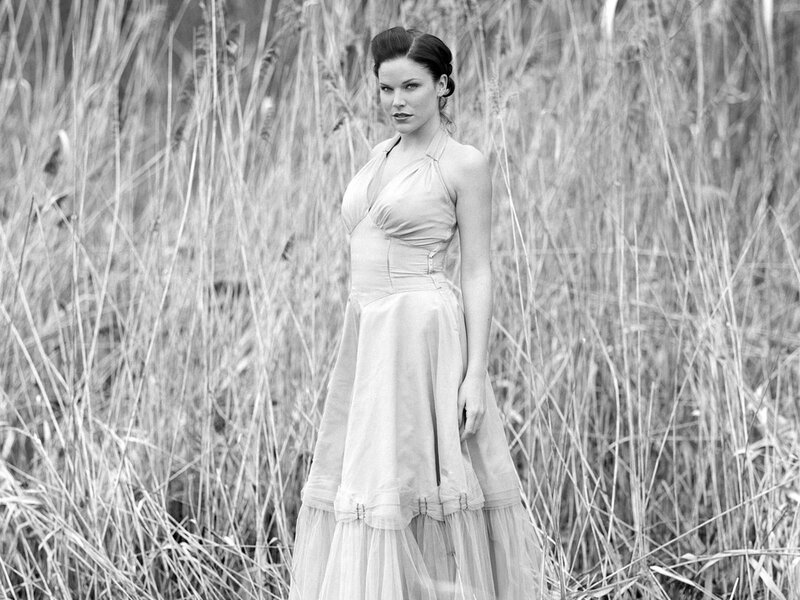 Woman in a Dress — Gray, Dramatic