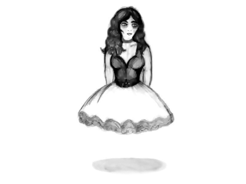 woman in a dress sketch