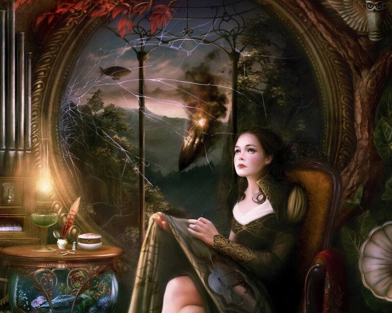 Woman in a fantasy room