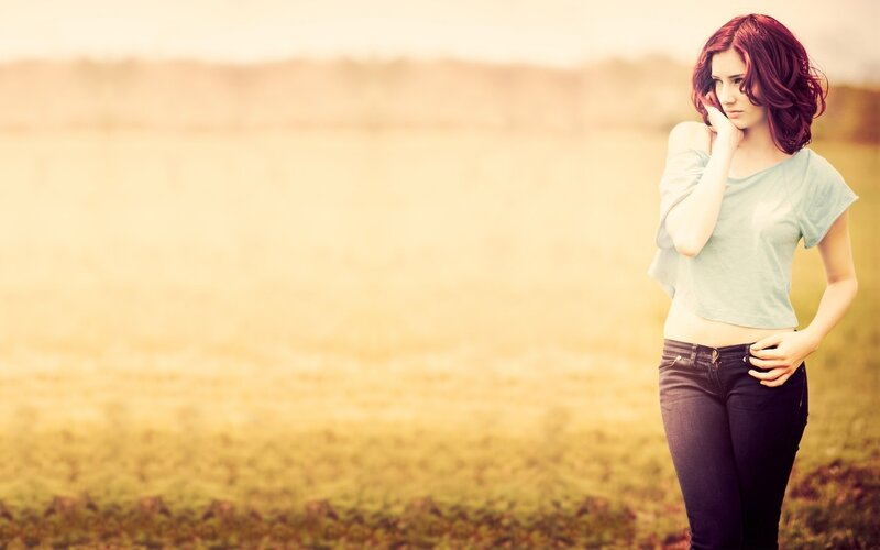 woman in a field